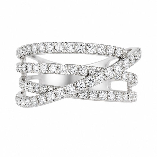 Celestial Criss-Cross Diamond Ring