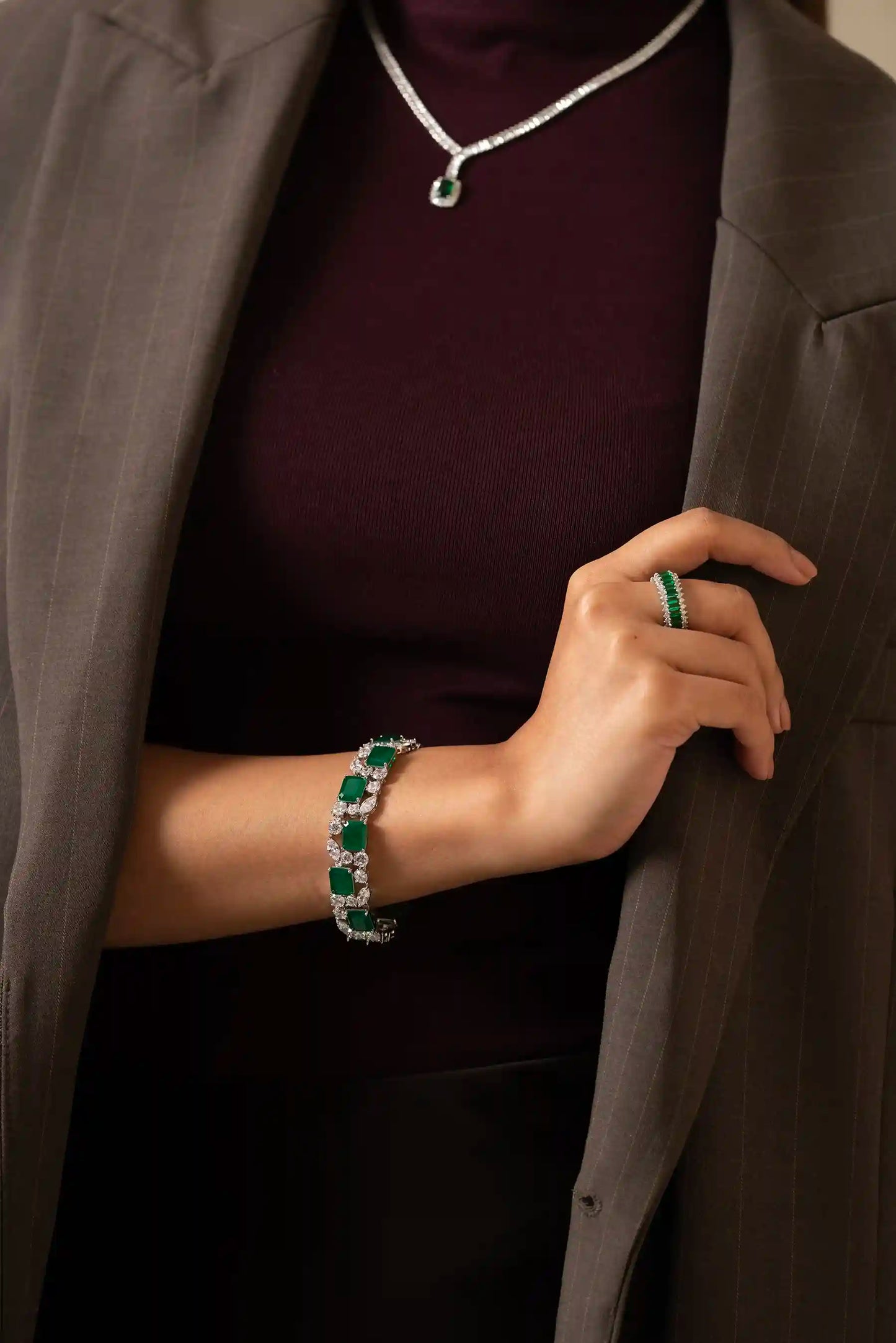 Emerald Cushion Tennis Bracelet