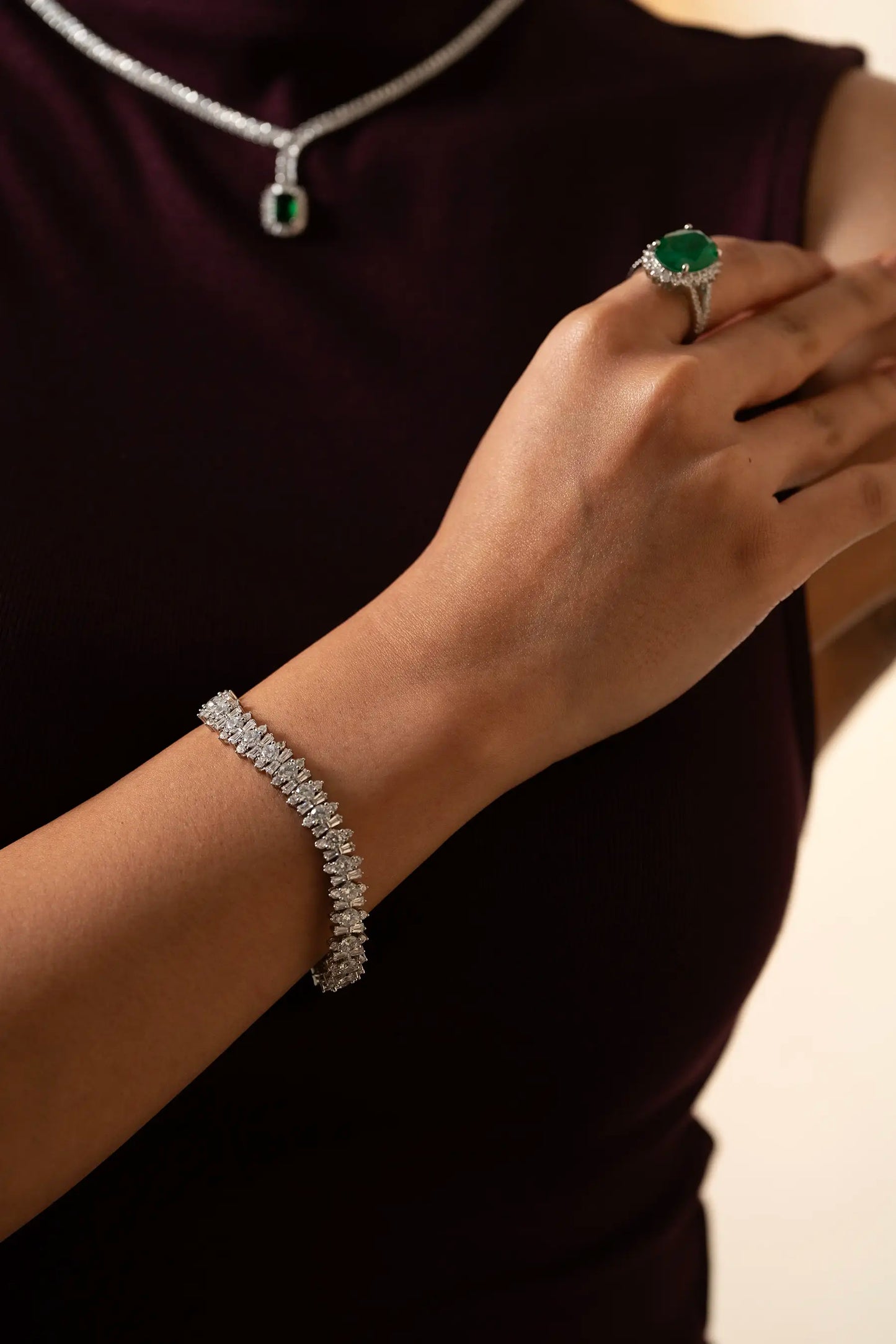 Floral Cluster Tennis Bracelet