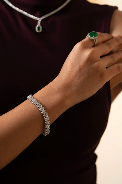 Floral Cluster Tennis Bracelet