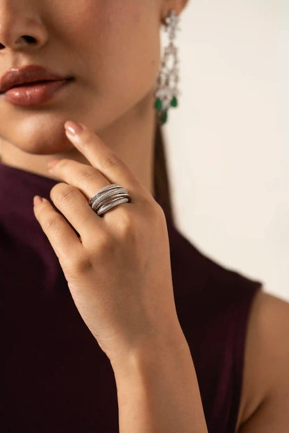 Coil Stack Statement Ring