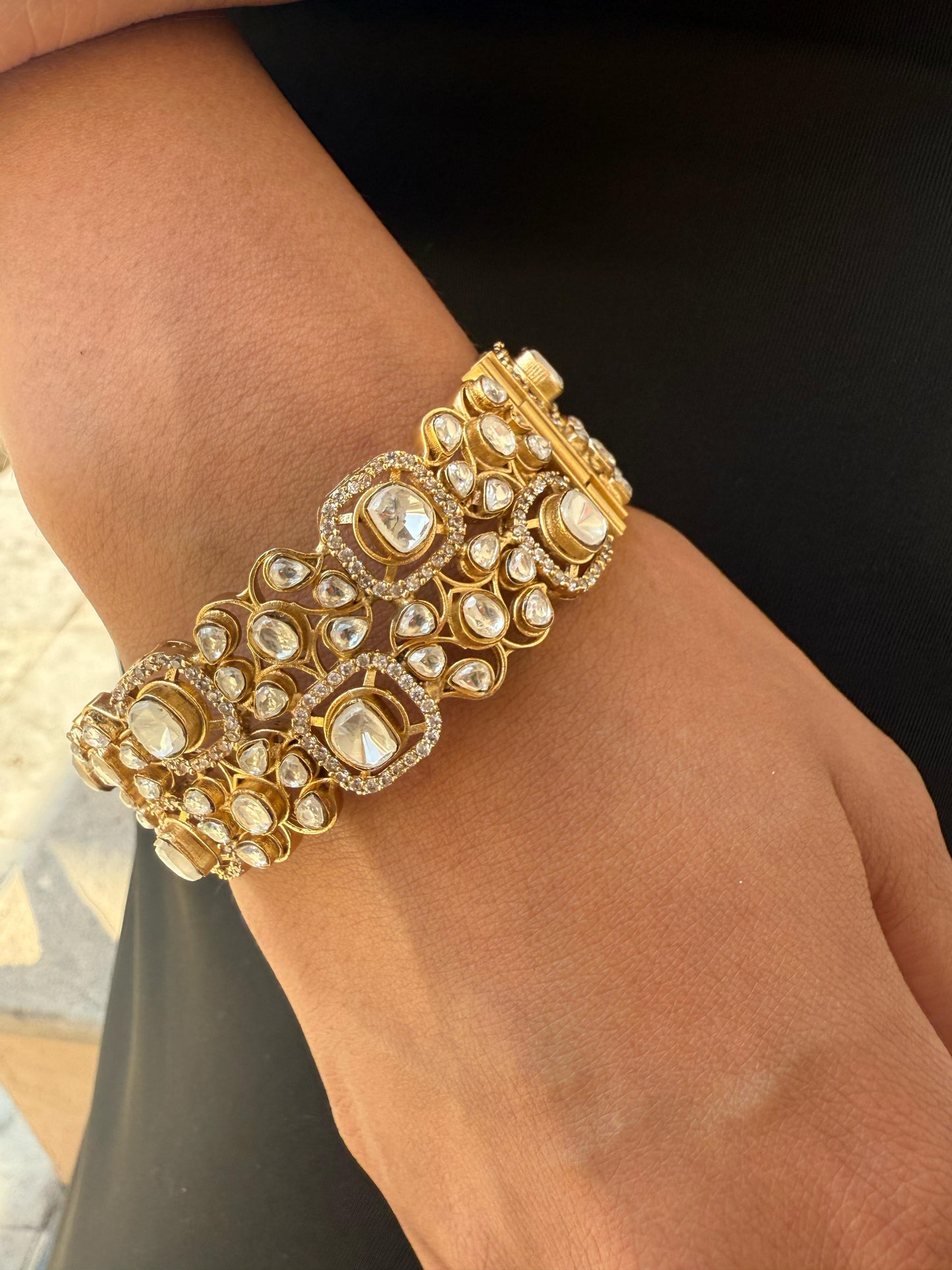 Lekha Ornate Square SP Polki Bracelet