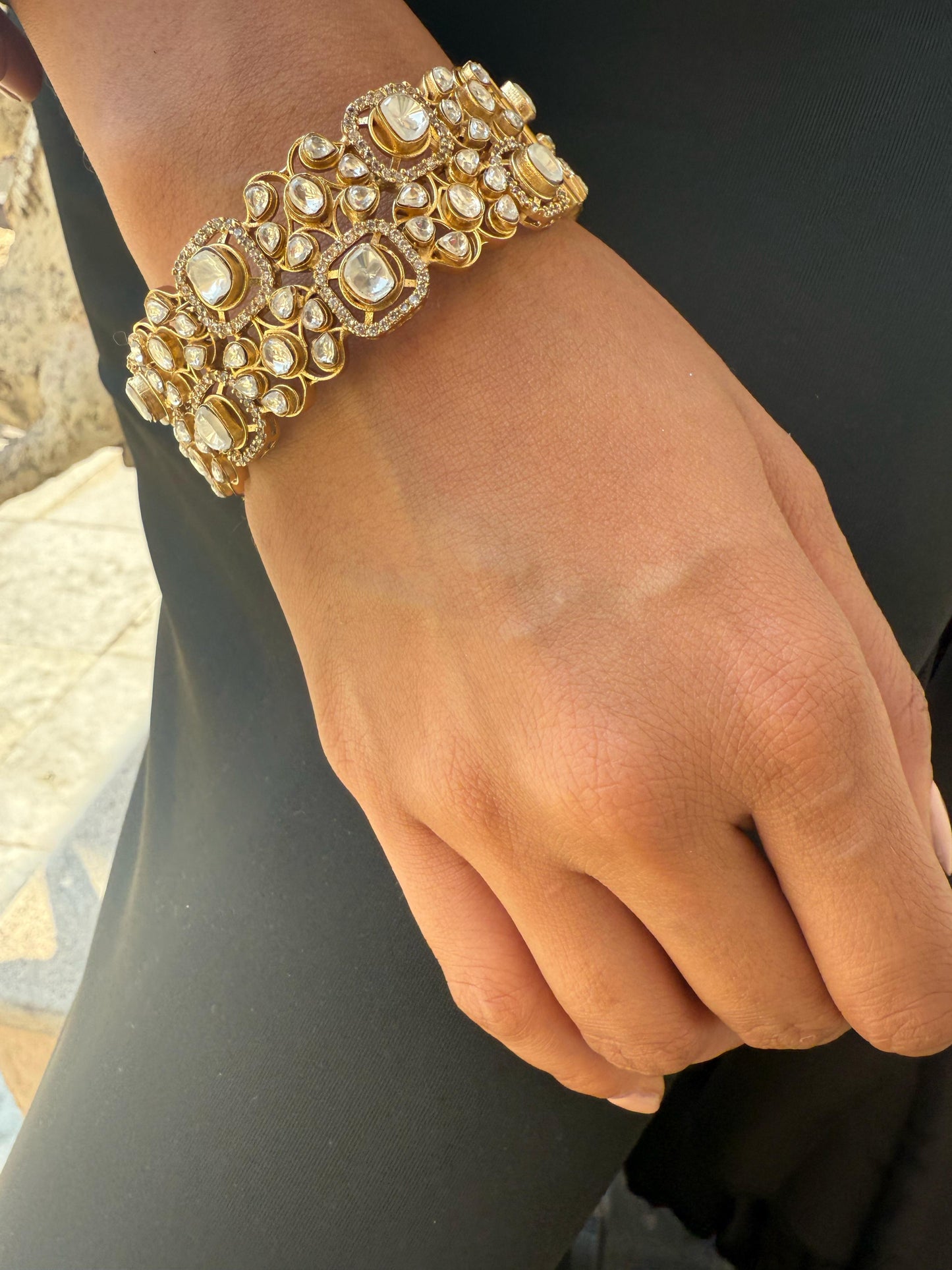 Lekha Ornate Square SP Polki Bracelet