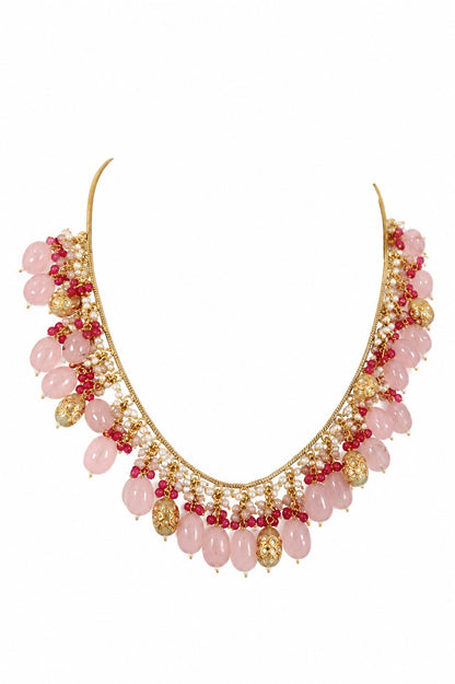 Asmita Pink Aventurine Waterfall SP Necklace