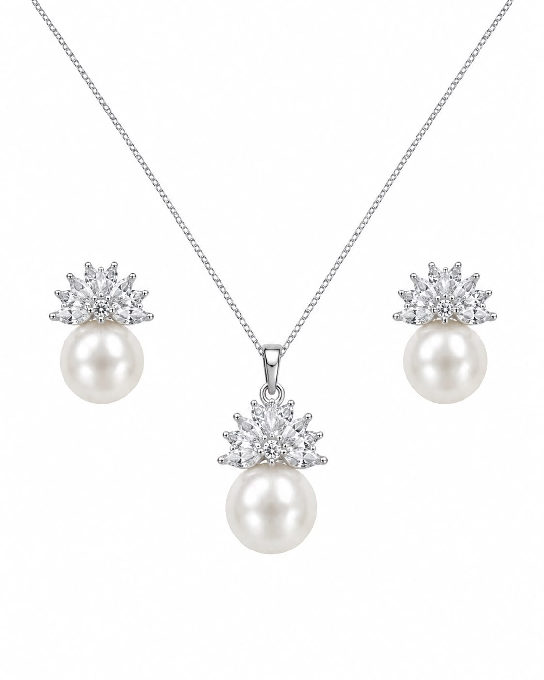 Elegant Pearl Blossom Necklace Gift Box Set