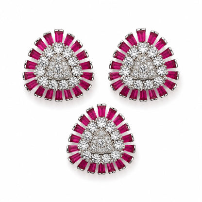 Ruby Blossom Halo Pendant Gift Box Set