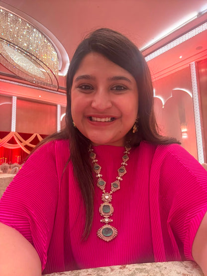 Rajwada Emerald Polki Statement Necklace Set