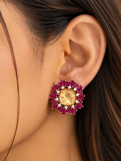 Aaradhya Royal Floral Statement Earrings