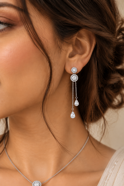 Celeste Halo Tassel Necklace Set