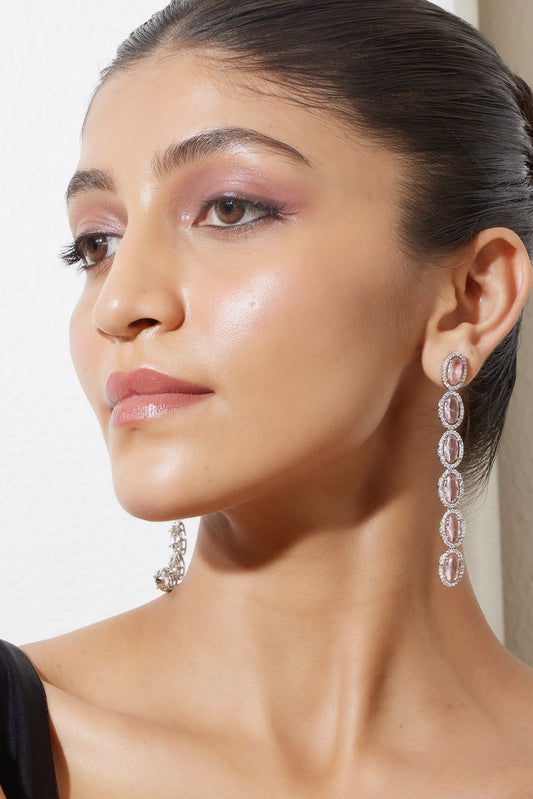 Violet Solitaire Drops Earrings
