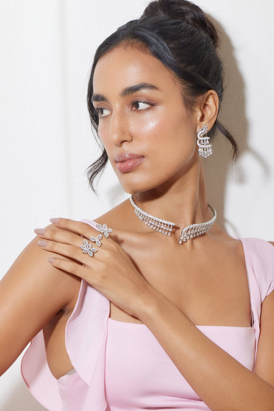 Floral Radiance Trio Ring