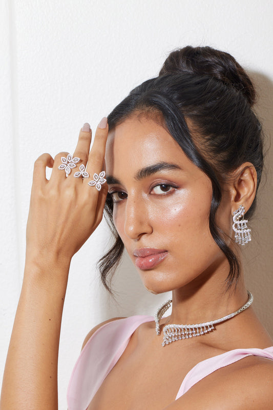 Floral Radiance Trio Ring