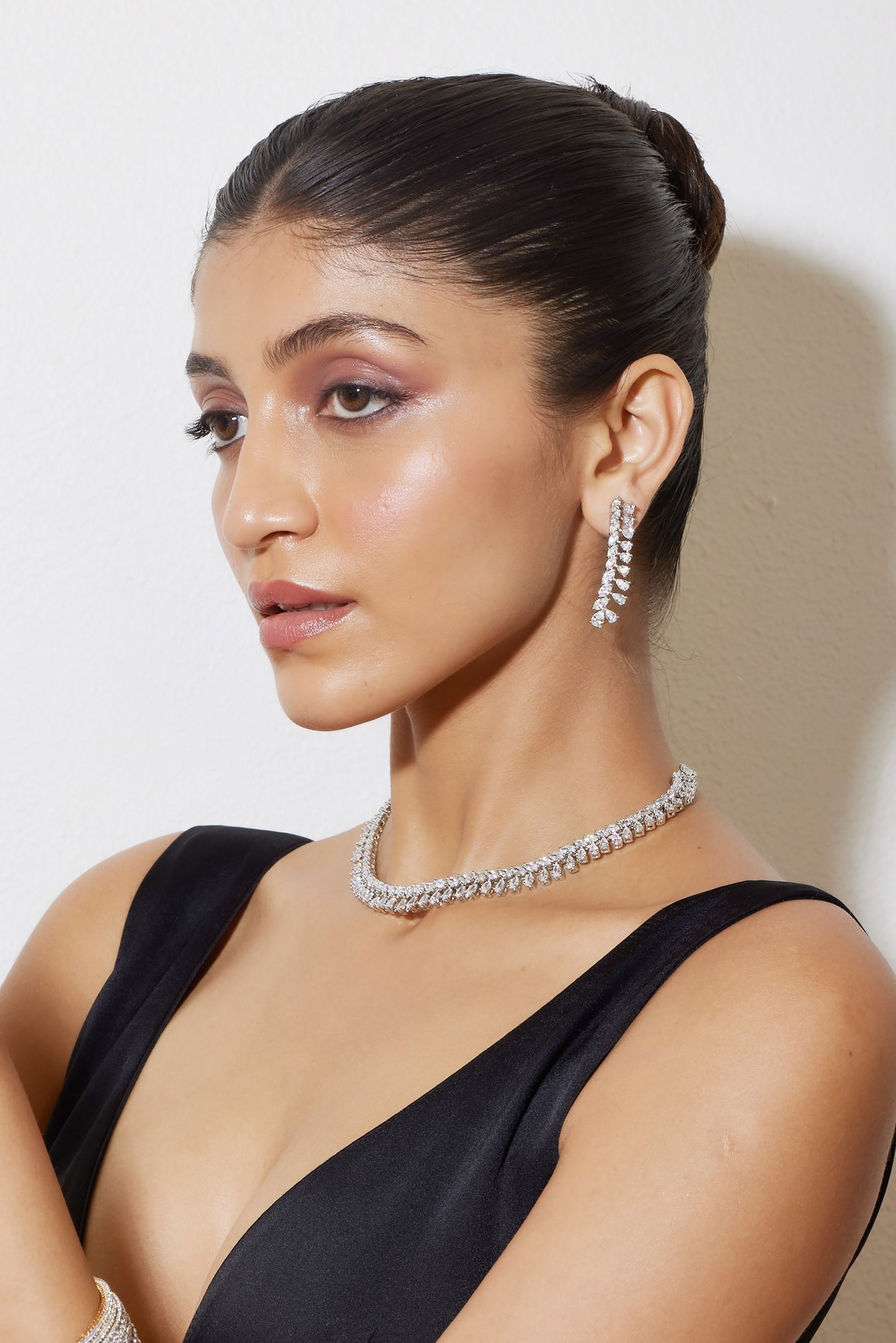 Crystal Veil Necklace Set