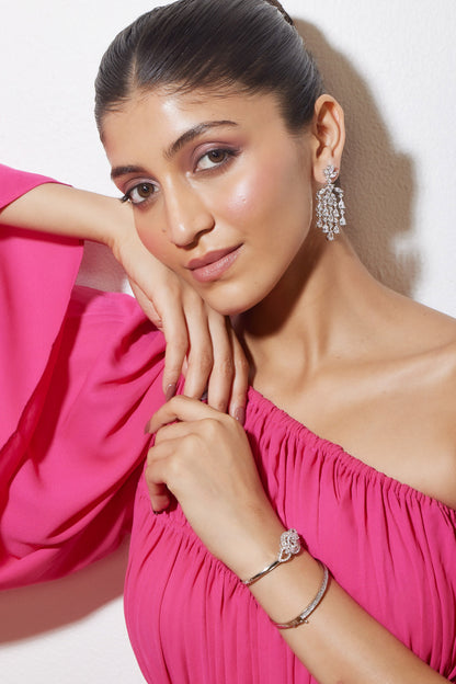 Sparkling Droplet Dangler Earrings