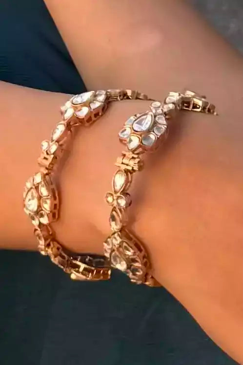 Anu Floral Polki Teardrop Bracelet