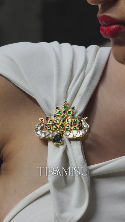 Leela Polki Meenakari Pendant