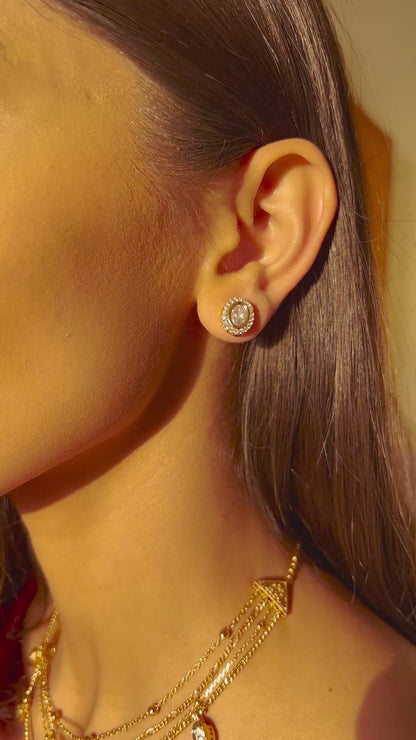 Ekta Three layered Pendant Set with Polki Earrings