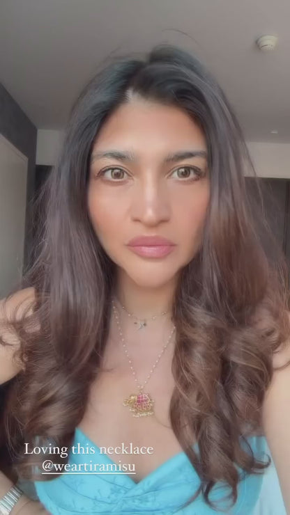 Lisa Elephant Shaped Polki With Semi-precious Stone With Basra Moti