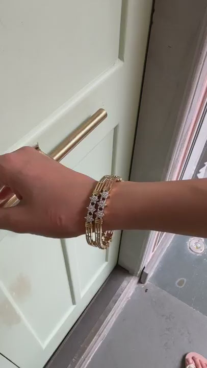 FLORAL STONE CLUSTER BANGLES