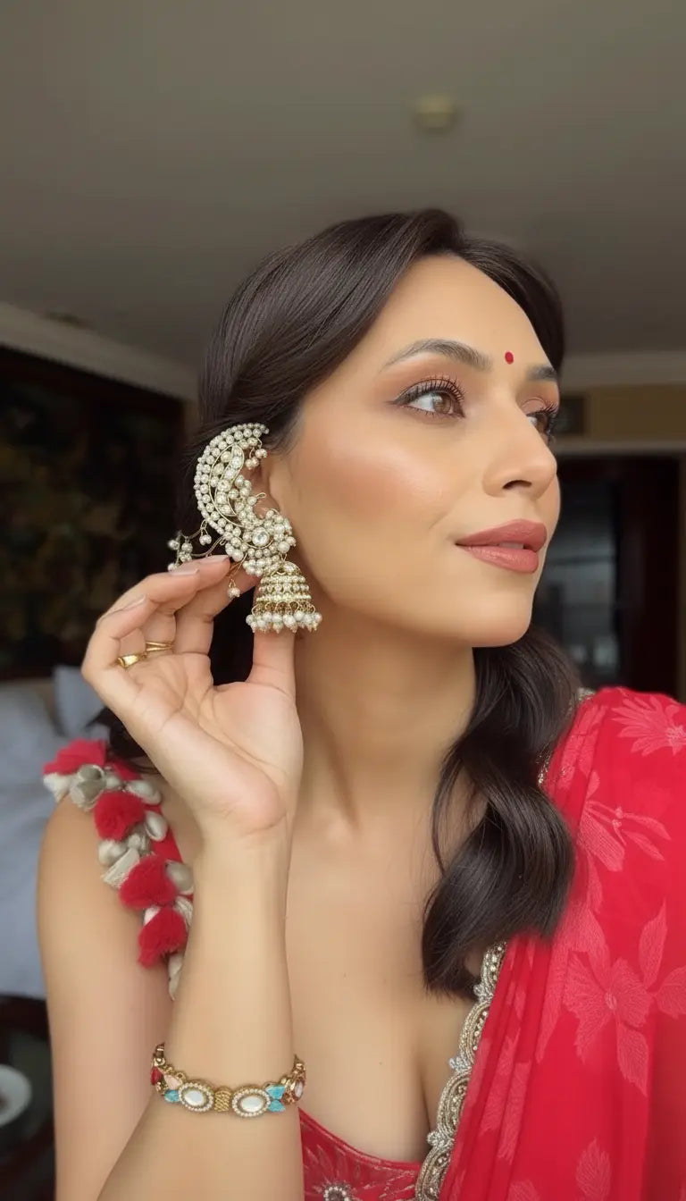 Basra Moti Heritage Chand EarCuff - Gold Plated