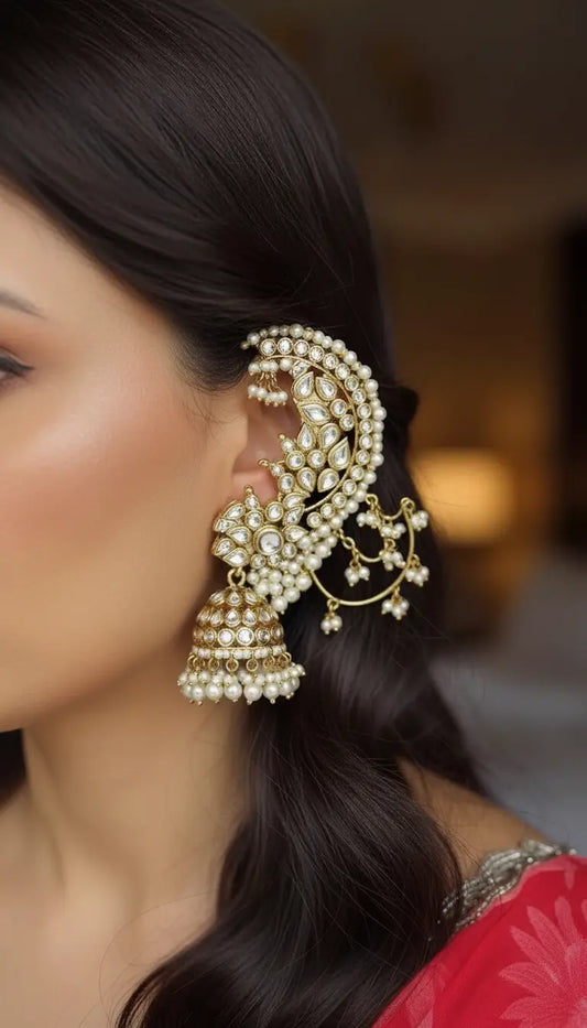 Basra Moti Heritage Chand EarCuff - Gold Plated