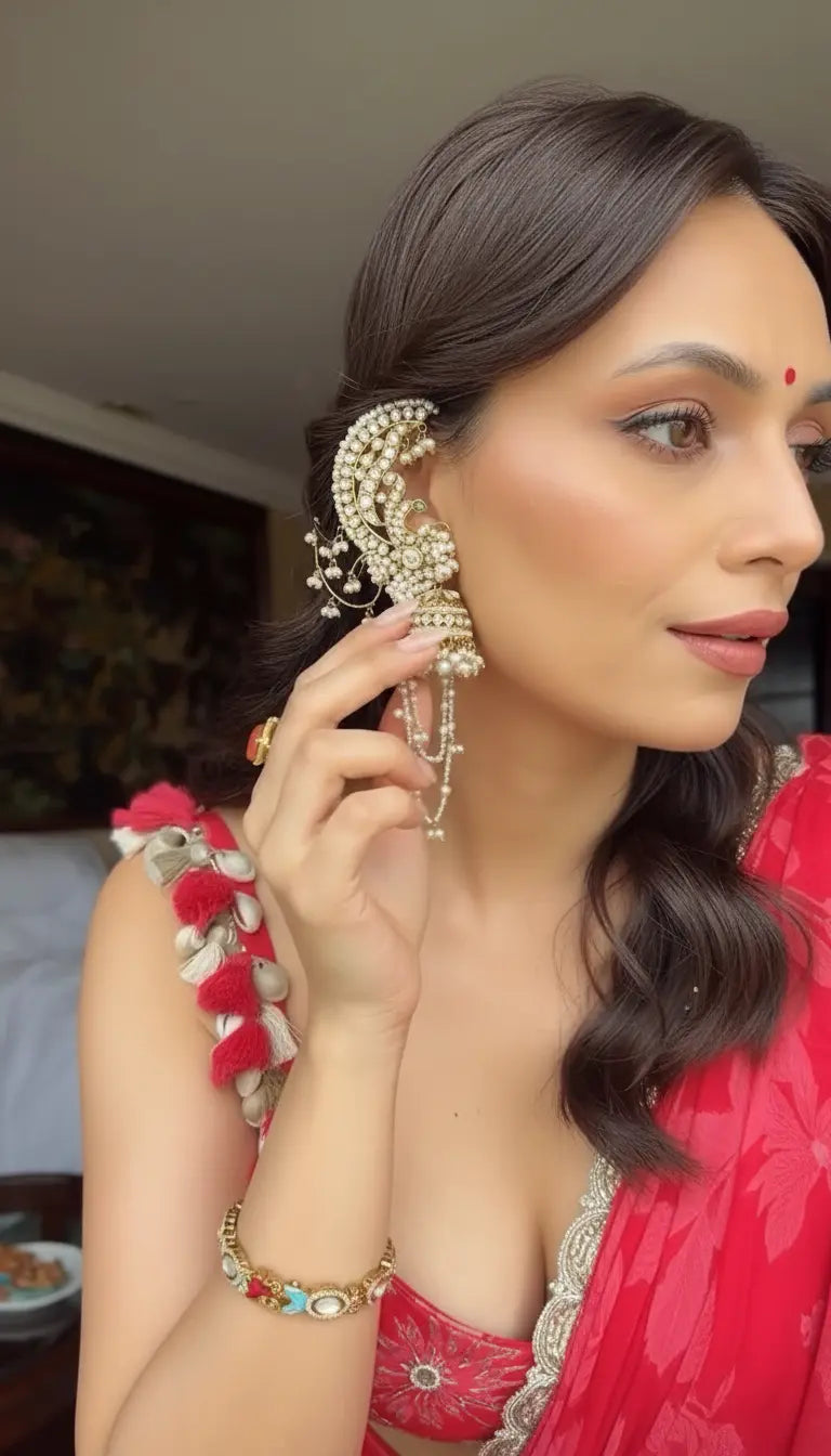 Basra Moti Heritage Chand EarCuff - Gold Plated