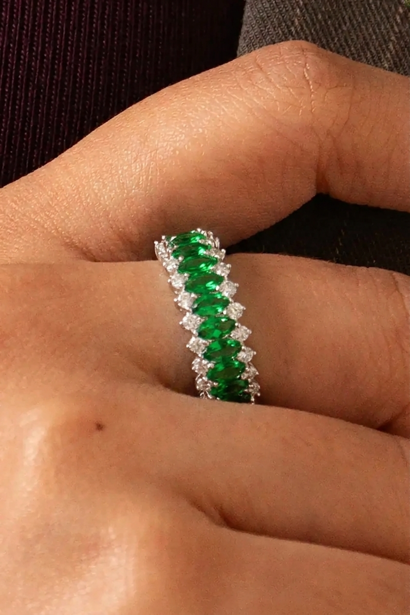 Emerald Baguette Eternity Band