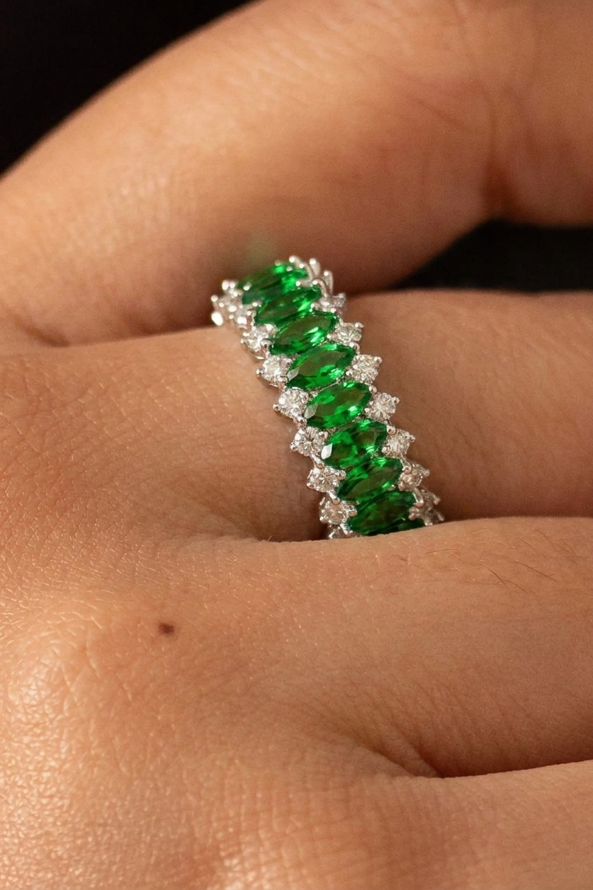 Emerald Baguette Eternity Band