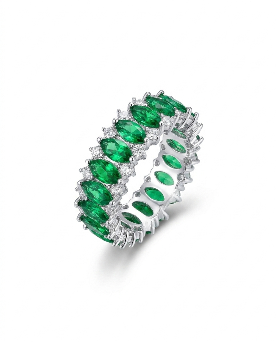 Emerald Baguette Eternity Band
